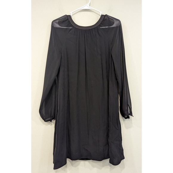 Boden Nerissa Black Sheer Sleeve Viscose Dress Size 6 Regular - Picture 7 of 7